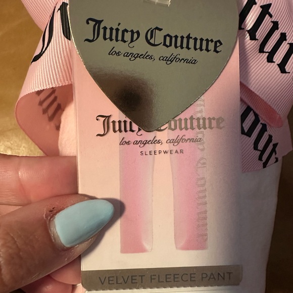 Juicy Couture Pink Velvet Fleece Pants - Picture 2 of 5